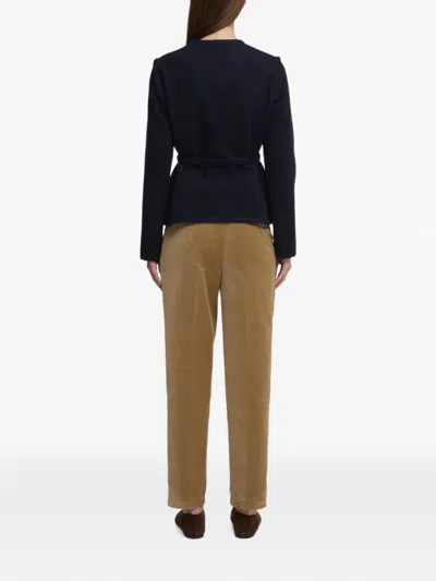 Aspesi Belted Four-pocket Jacket In Blue