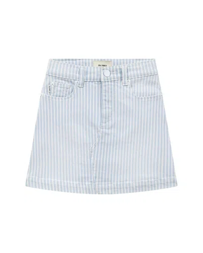 Dl1961 Stripe-pattern Denim Mini Skirt In Blue