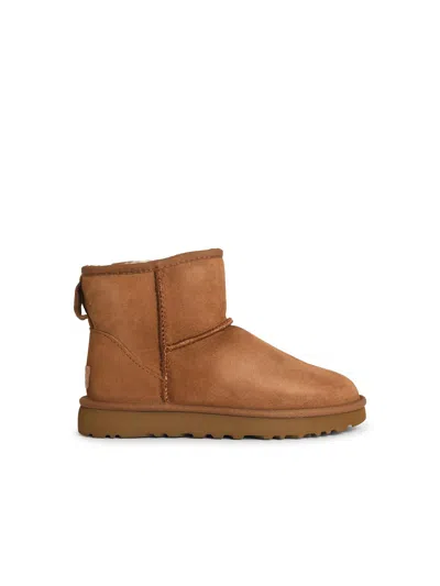 Ugg Camel Suede Classic Mini Ii Ankle Boots In Brown
