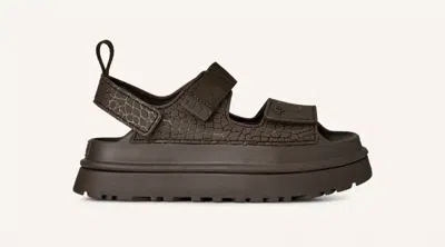 Ugg Goldenglow Embossed Platform Sandals In Brown