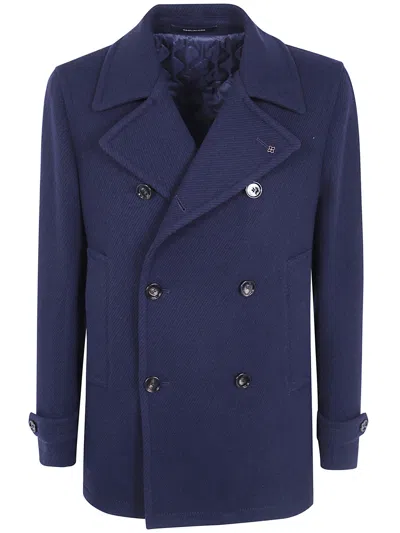 Tagliatore Double-breasted Casual Jacket In Blue