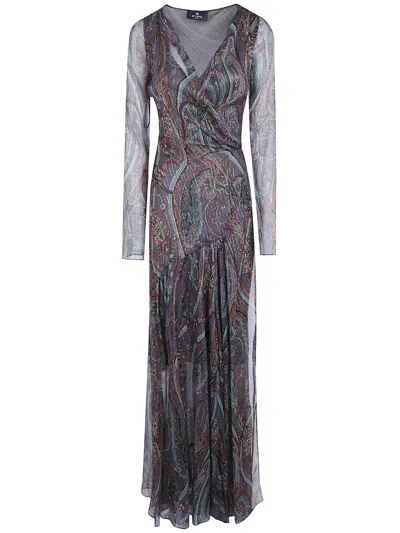 Etro Long Evening Dress In Black