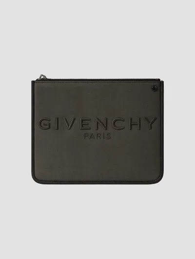 Givenchy Cargo Logo-embossed Pouch In Taupe