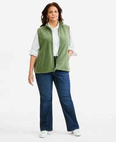 Style & Co Plus Size Solid Polar Fleece Vest, Exclusively At Macy's In Multi