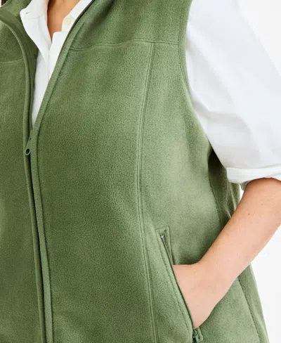 Style & Co Plus Size Solid Polar Fleece Vest, Exclusively At Macy's In Multi