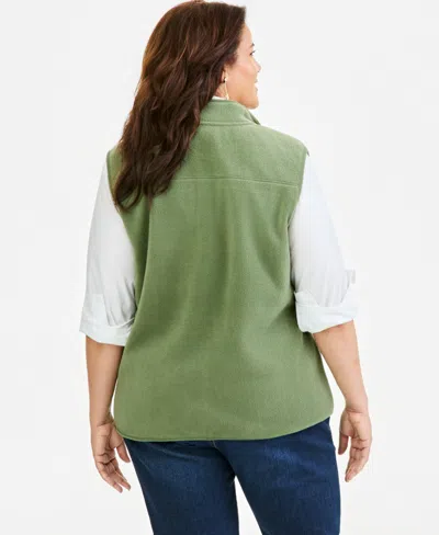 Style & Co Plus Size Solid Polar Fleece Vest, Exclusively At Macy's In Multi
