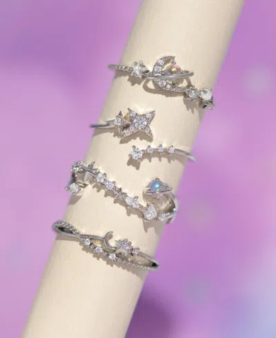 Girls Crew Crystal Interstellar Adjustable Ring In Silver