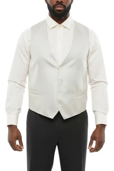Corneliani Light Grey Textured Waistcoat In White