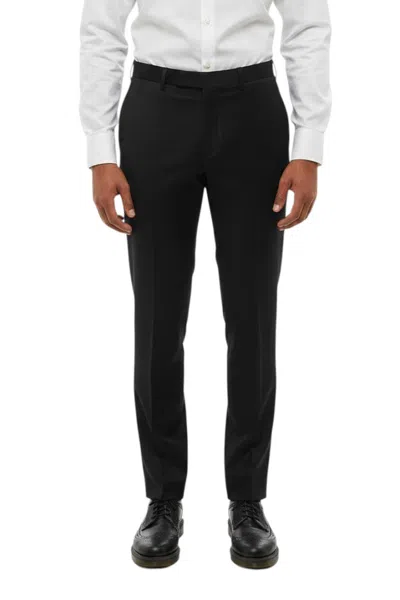 Corneliani Black Flat Front Trousers In Black