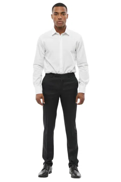 Corneliani Black Flat Front Pants In White