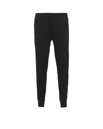 Prada Mens Black Contrast-trim Tapered-leg Cotton And Nylon Jogging Bottoms In Black