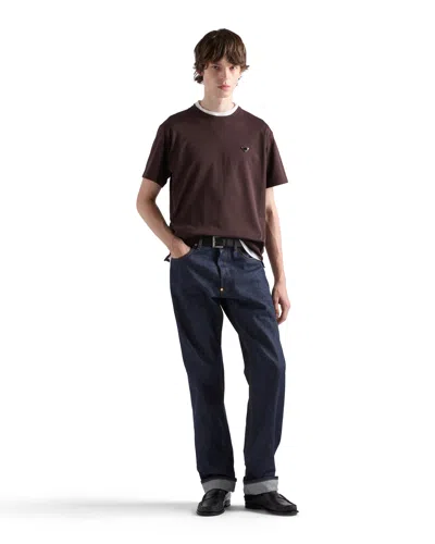 Prada Cotton T-shirt In Brown