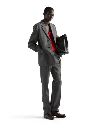 Prada Single-breasted Wool Jacket In Gray