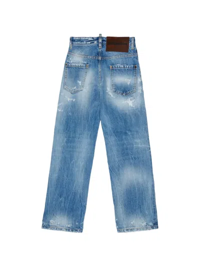 Dsquared2 Distressed Patchwork Jeans In Multi