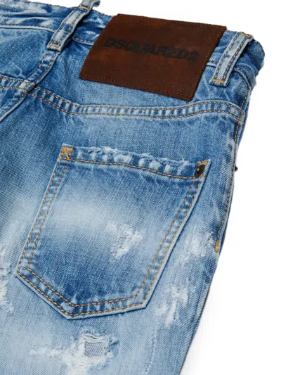 Dsquared2 Distressed Patchwork Jeans In Multi