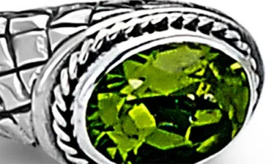 Samuel B. Woven Tipped Bangle In Peridot