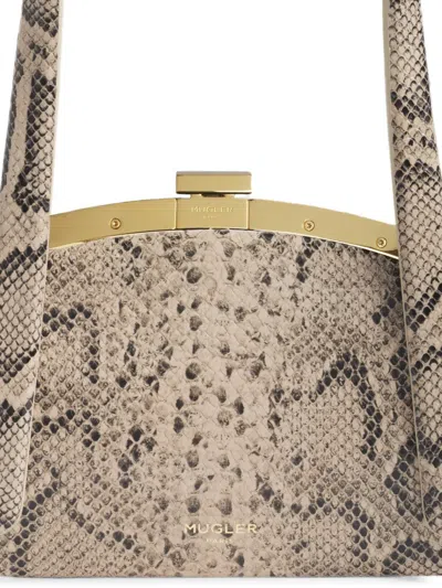 Mugler Snake Lua Bag In Neutral