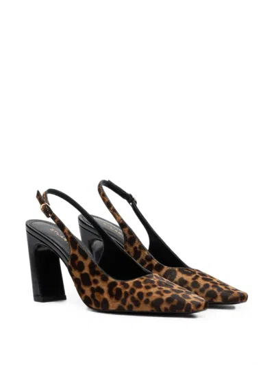 Stuart Weitzman Stassi Leopard-print Slingback Pumps In Brown