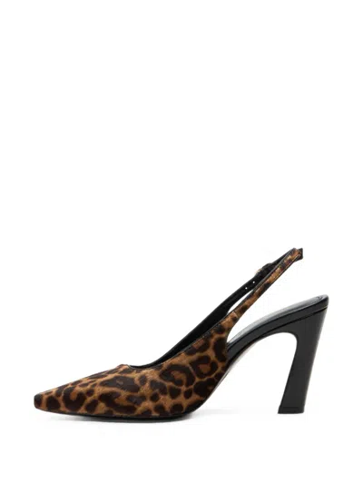 Stuart Weitzman Stassi Leopard-print Slingback Pumps In Brown