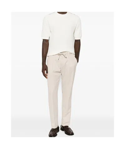 Herno Drawstring Ruched Casual Pants In Neutral