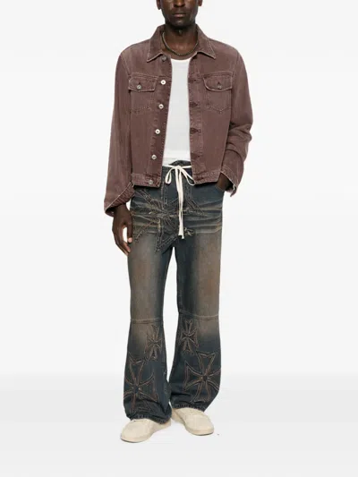 Vale Cross-patch Drawstring Jeans In White