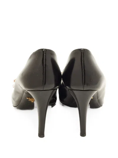 Pre-owned Prada Bow Pointed-toe Pumps In Black