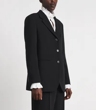 Max Mara Wool Single-breasted Blazer In Black