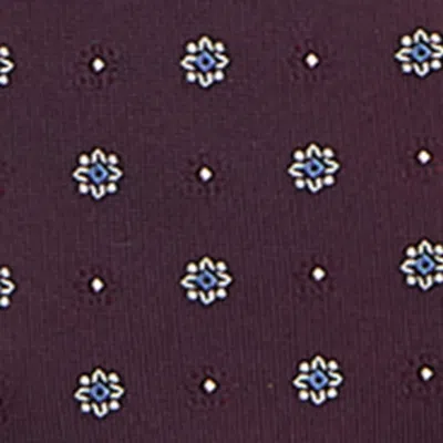 Saint Laurent Silk Jacquard Medallion Tie In Purple