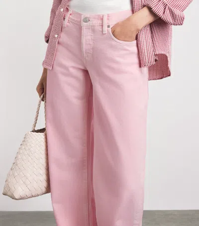 Frame The Pixie Gray Wide-leg Jeans In Pink