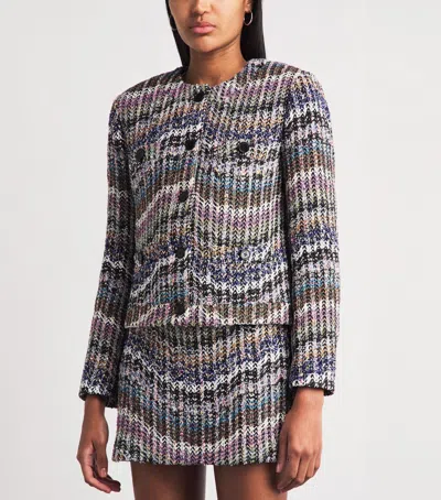 Missoni Zigzag Bouclé Sequinned Jacket In Multi