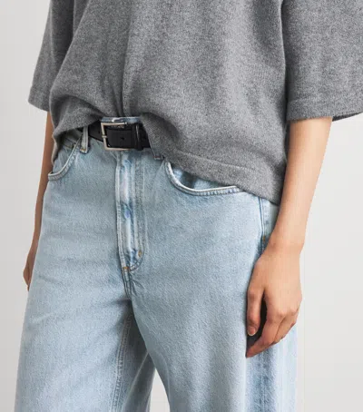 Agolde Solid Color Wide-leg Jeans In Blue