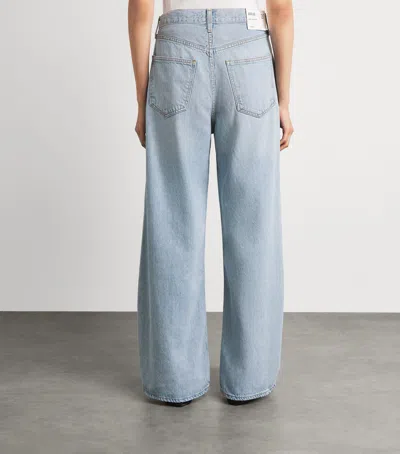 Agolde Solid Color Wide-leg Jeans In Blue