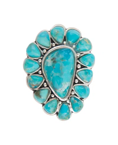 Barse Durango Blue Turquoise Multi-stone Silver Ring In Silver