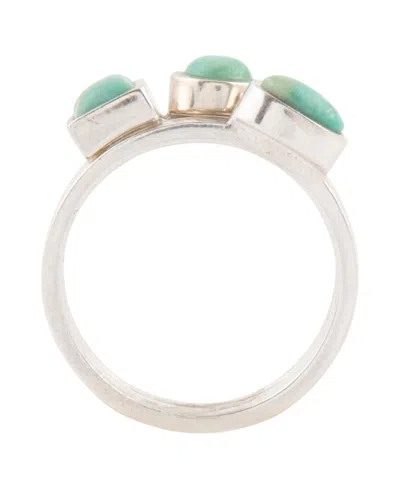Barse Silver Blue Turquoise Stackable Ring In Silver