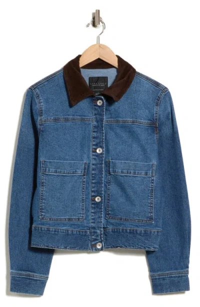 Sanctuary Cropped Utility Jacket In Blue