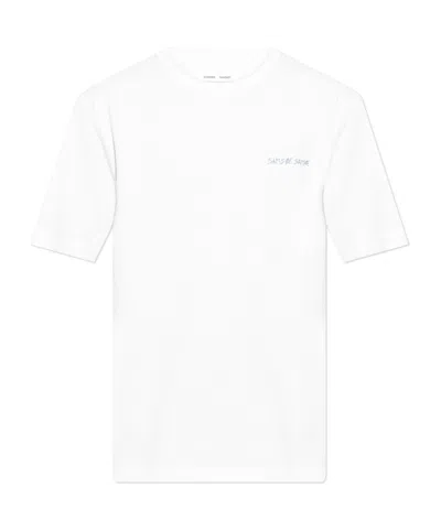 Samsoe & Samsoe Logo Short-sleeved T-shirt In White