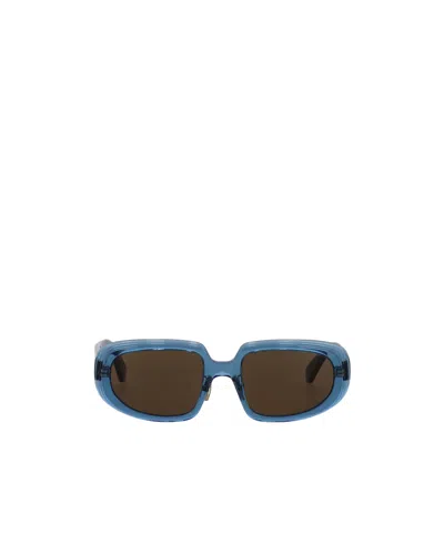 Loewe Mini Anagram Steps Rectangular Sunglasses For Woman In Blue