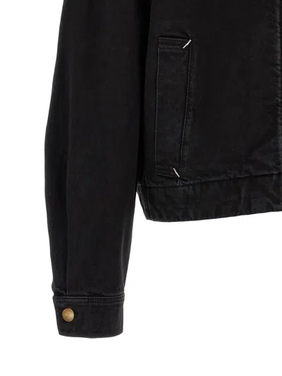 Jacquemus Canvas Coat Front And Back Pockets In Black