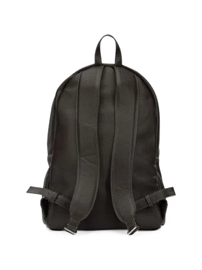 Santoni Pebbled-leather Backpack In Brown