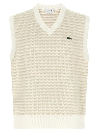 Lacoste Pullunder Mit V-ausschnitt In Neutral