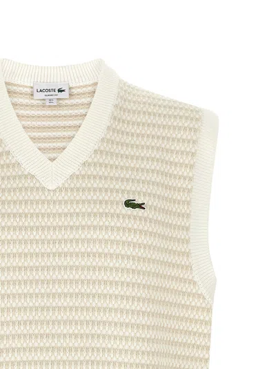 Lacoste Pullunder Mit V-ausschnitt In Neutral