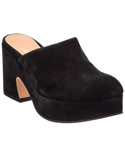 Gianvito Rossi Lyss Suede Platform Clogs In Blue