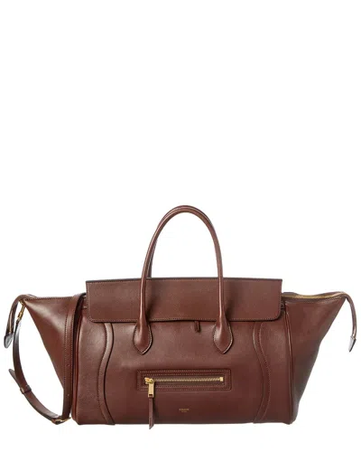 Celine Leather Shoulder Bag In Neutral