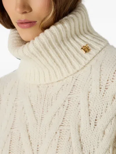 Elisabetta Franchi Knit Pullover In Neutral
