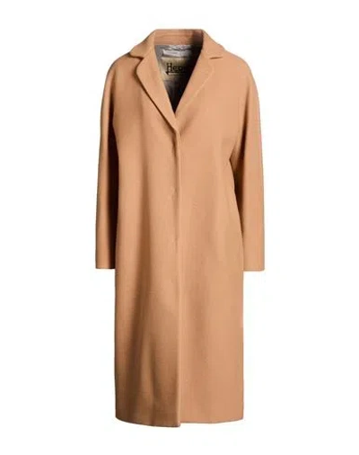 Herno Notched-collar Single-breasted Coat In Beige
