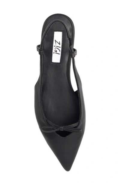 Zigi Hala Pointed Toe Slingback Flat In Black