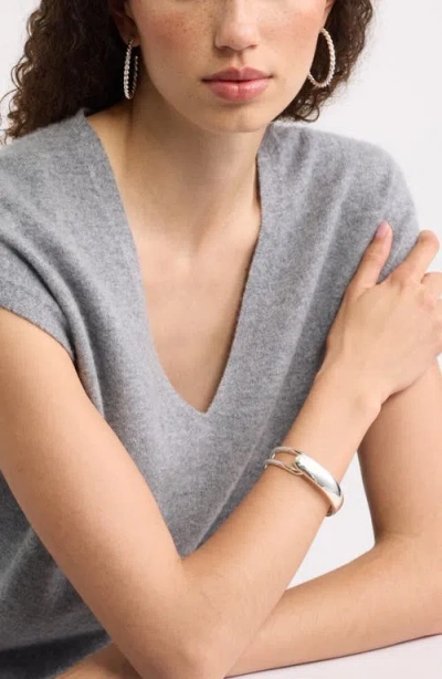 Nordstrom Open Loop Hinge Bangle In Silver