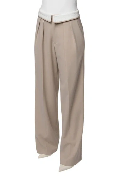 Jluxlabel Beige Command Pleat Trouser In Neutral