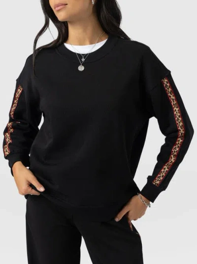 Saint + Sofia Victory Sweatshirt In Black