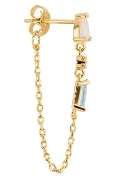 Athra Luxe Multi Stone Chain Drop Earring In Transparent